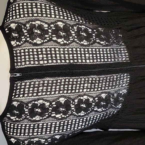 Xhilaration Split Sleeve Crochet Bodice Lined Boho Dress - Size M - Picture 6 of 12